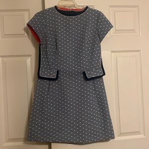 Blue and White Polka Dot Dress